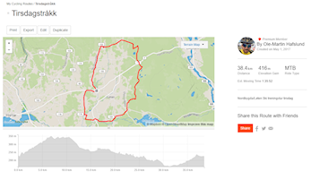 Sykkeltrening tirsdag kl. 19.00